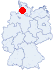 Lage des Schullandheimes in der Wingst, Wingst
