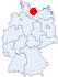 Lage des Jugendherberge Bad Oldesloe u. städtischen Wanderzeltplatz, Bad Oldesloe