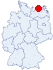 Lage des Ev. Freizeitheimes Hanstorf, Satow  OT Hanstorf